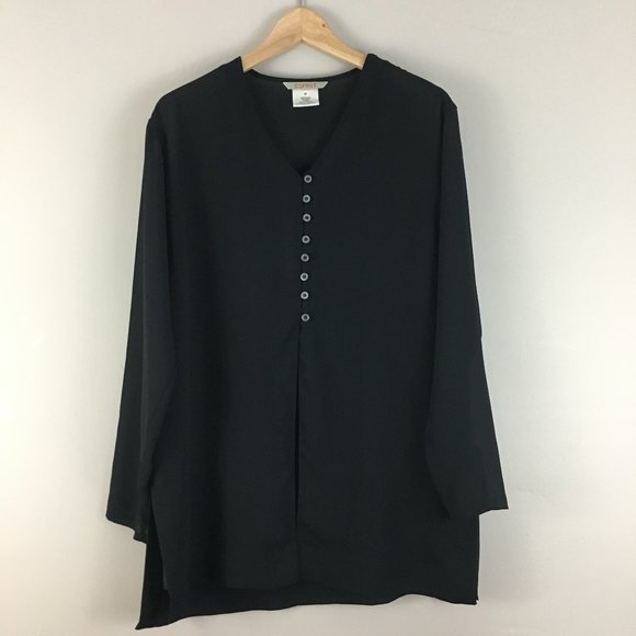 Esprit Sheer Long Sleeve Black Tunic - Picture 1 of 5